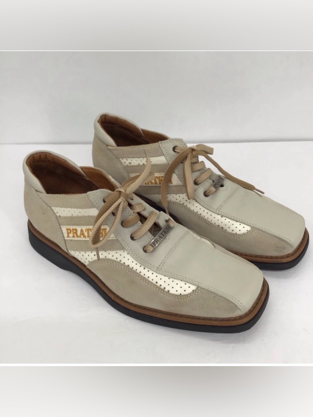 Pratesi Men’s Italian Suede & Leather Lace-up Casual Shoe Size EU 44 US 10-10.5